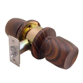High Logic Cylindrical Grip Ball for Private Rooms and Passages, Keyless, Wood Grain