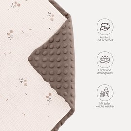 Susurration Swaddling Blanket Baby Seat Baby Blanket 90 x 90 cm Pram and Child Seats Universal Baby Blanket for Newborns and Toddlers Swaddling Blankets Dot Strap (Orange Blossom)