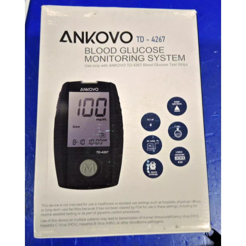 Ankovo NEW Ankovo TD-4267 Blood Glucose Monitor Kit / 100