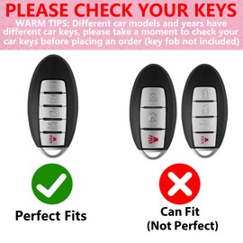 Simocky - Funda para llavero con llavero de diamante para Nissan Car Key Shell compatible con Nissan Altima Rogue Sentra Pathfinder Frontier Maxima Titan Murano Kicks Juke Versa (5 botones, lazo