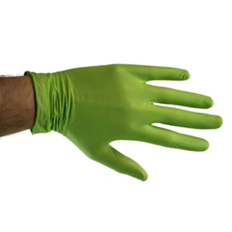 Green Mamba Nitrile Biodegradable Gloves Extra Large Hi-Vis Green 100