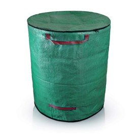 Bolson Professional Garden Bag with Lid Lockable - 272L Garden Waste Bag with Reinforced Base & Edge Protection - Self-Standing & Foldable Leaf Bag with 4 Sturdy Handles - For Garden Waste & Leaves