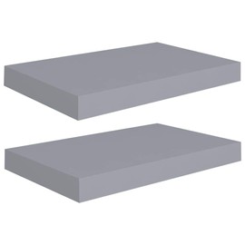 Floating Wall Shelves 2 pcs Gray 15.7"x9.1"x1.5" MDF, Wall Shelves & Ledges, 323848