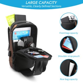 YSHUNDA- Outdoor travel sling bag, Shoulder bag, Waist bag,Crossbody bag, Small sling bag (Grey)