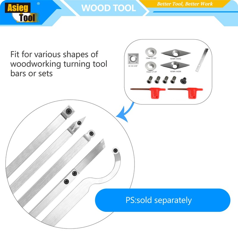 AT-05 Carbide Turning Tipped Inserts 6pcs Cutters Set for Indexable