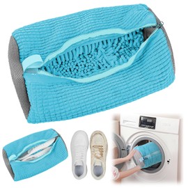 Shoe Wash Bag, Washing Machine, 1 Piece, Multi Protection Shoe Bag, Washing Machine, Reusable Wash Bag, Shoes for All Shoe Types and Sizes, Protects Both Shoes and Washing Machine (Blue)