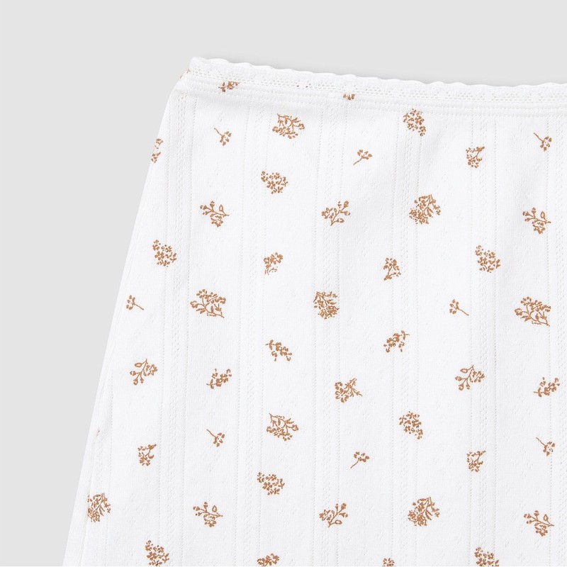 JAJU [JAJU] Women's Cotton Pointelle Sleep Bottoms_Light Brown