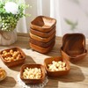 FillTouch 6 Pcs Small Wooden Candy Bowl Square Acacia Serving