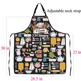 ENSIANTH Funny Cooking Kitchen Apron Chef Gifts for Cook Lovers Housewarming Grilling Gift Restaurant Aprons with Pockets (25610 Cooking A)