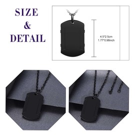 Feilok Men's Stainless Steel Necklace with Pendant Military Army Dog Tag Pendant for Men, Stainless Steel