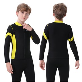 Intboss Kids Wetsuit Top 3mm Wet Suit Jacket for Boys and Girls 3T 4 T Toddlers Wetsuit Jacket 2mm Youth Size 6-14