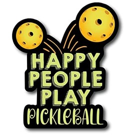 Magnet Me Up Happy People Play Pickleball Magnet Decal, 5x6 Inch, Heavy Duty Automotive Magnet for Car Truck SUV Or Any Other Magnetic Surface, Great Gift for Sports Enthusiast, Crafted in USA
