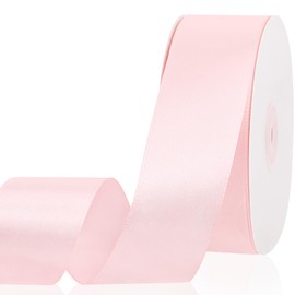 NEOACT Light Pink Satin Ribbon 1-1/2 Inch,50 Yards Light Pink Fabric Ribbon for Gift Wrapping,Crafts,Flower Bouquet,Bows Making,Balloons,Wedding,Birthday Party,Baby Shower Decoration