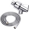 Chrome Shower Head Holder & Mount, Stainless Steel Hose, Handheld