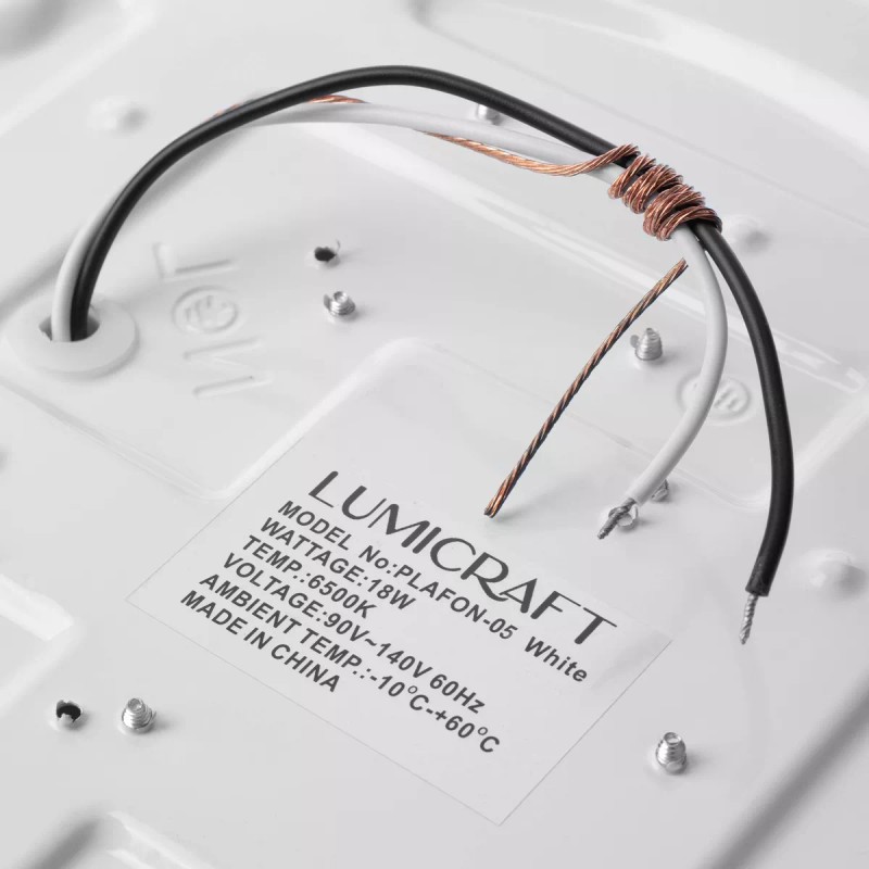 Lumicraft Lampara Led Panel Plafon 18 Watts Blanca Con Textura