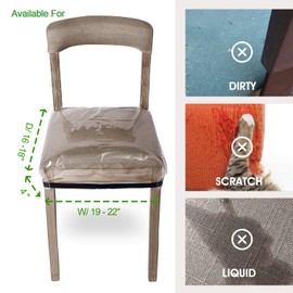 SIWUTIAO 2 Pack Clear Plastic Dining Chair Covers, Reusable Thickened Soft PVC Seats Protector, Double-Sided Adjustable Waterproof Chairs Slipcover