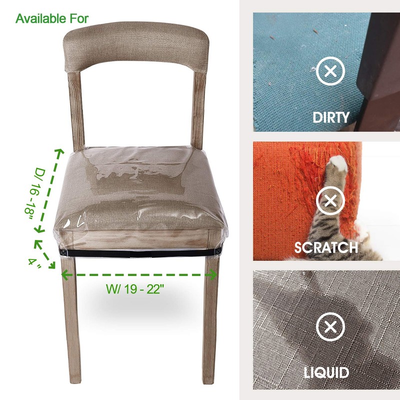 SIWUTIAO 2 Pack Clear Plastic Dining Chair Covers, Reusable Thickened