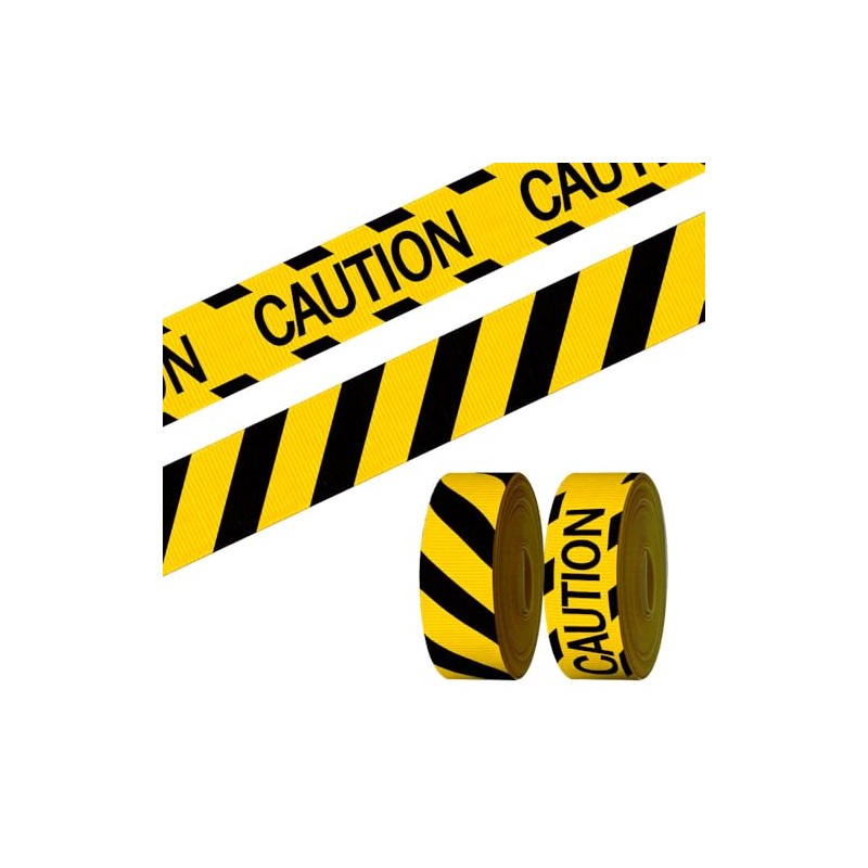 2 Rolls 14 Yards Grosgrain Caution Tape - 7/8" Yellow