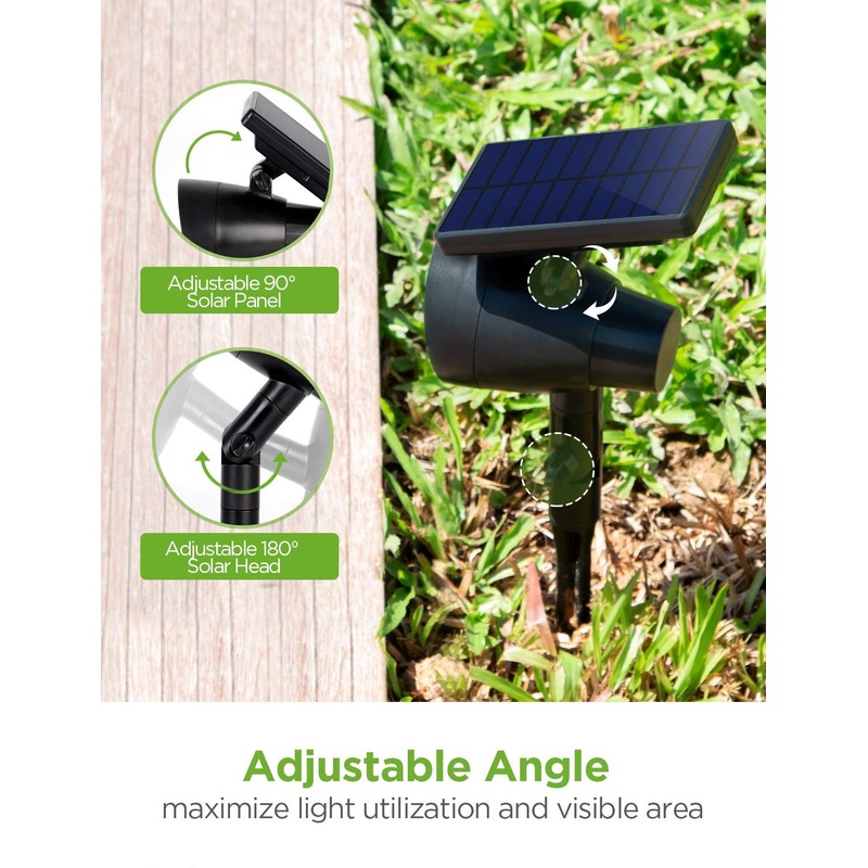 InnoGear Solar Lights, 2-in-1 Waterproof 3 LED Solar Spotlights Adjustable