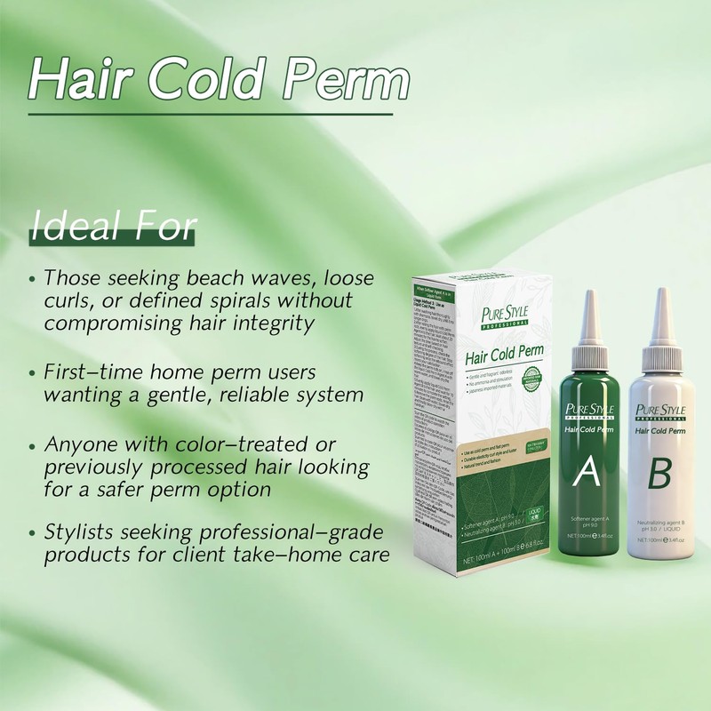 PureStyle Professional Hair Cold Perm Kit, No Heat Damage Free
