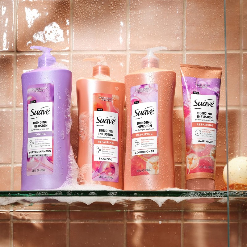Suave Shampoo and Conditioner Set, Bonding Infusion, Restorative Treatment for