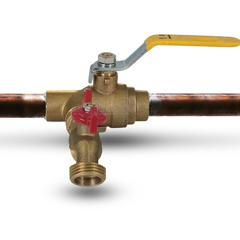 Midline Valve 12CETY-NL Extended Street Hose Bib Boiler Drain, 1/2’’