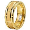 TUTISS 8mm Gold Tungsten Carbide Rings for Men Women Promise