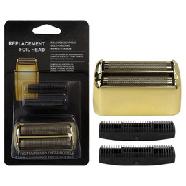 Replacement Foil and Cutter for Barberology Electric Shaver, Double Foil Shaver Replacement Head, Suitable for BaBylissPRO Barberology FXRF2G Electric Razors(Gold)