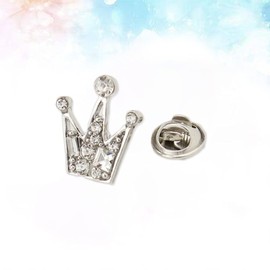 Tomaibaby 6 Pcs Mini Wedding Tiara Crown Corsage Brooch Crystal Rhinestone Queen Crown Brooch Pin for Women Adults Ladies Golden, Metal