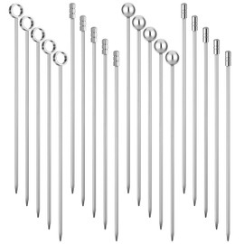 Pack of 20 Stainless Steel Cocktail Sticks Metal Cocktail Sticks Cocktail Stick Made of Stainless Steel Reusable Cocktail Finger Food Sticks for Olive Appetizers Bloody Mary Brandied 11 cm