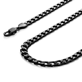 URBAN JEWELRY Powerful Mens Necklace Black 316L Stainless Steel Chain 46, 54, 59, 66-cm, (6mm Wide) (54)