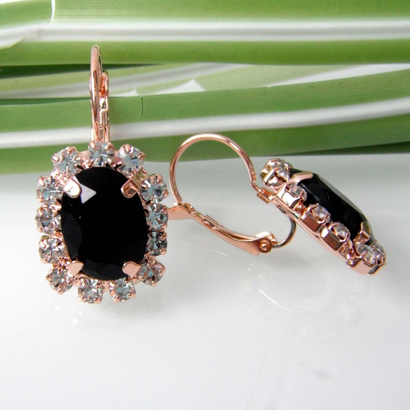 Navachi - 750 Base Metal 18K Gold Plated Round Black
