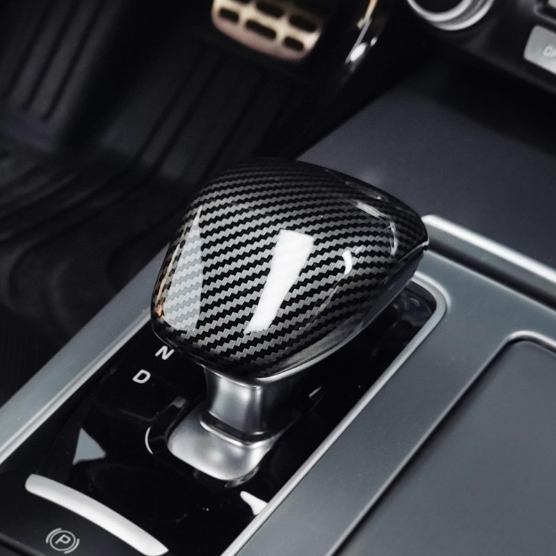 JUIVEEL Carbon Fiber Style Car Gear Shift Knob Cover Trim,