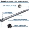 6Pcs Magnetic Power Impact Nut Driver Set,150mm 1/4 Inch Hex
