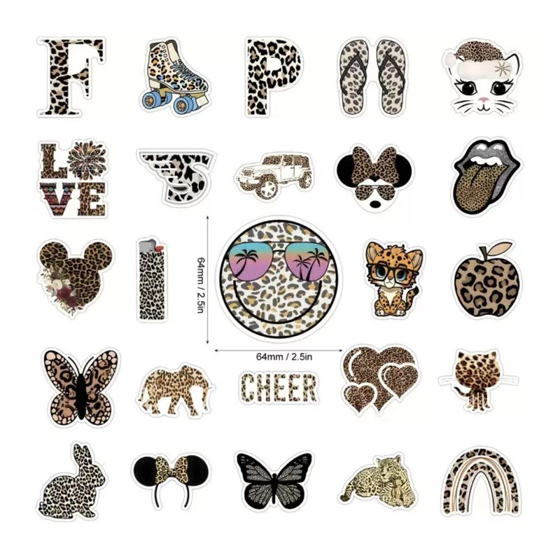 Unbranded 10pcs Fun Leopard Print Stickers. Scrapbooking, Journaling, Crafts, DIY.
