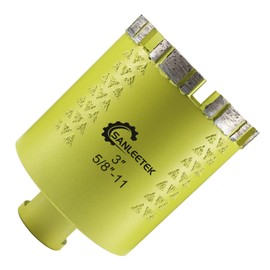 Diamond Core Drill Bit 3"(75mm) SANLEETEK Diamond Laser Welded Hole Saw for Drilling Granite Marble Concrete Quartz 5/8''-11 Thread