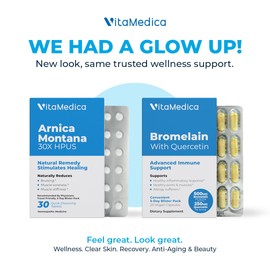 VitaMedica VitaMedica Arnica and Bromelain Blister Packs Bundle | for Post Surgery and Muscle Recovery | Bruise Relief | Plant Based Natural Formulas | 2 Product Bundle for Healing Support | 5 Day Supply