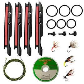 Aventik Tenkara Line Keeper/Winder, 4Pcs Portable Durable Bobbin Winder Clip on Tenkara Rod Fishing Tackle (Tenkara kit)