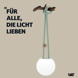 Campo Libre.® LENI Sphere I Camping Lamp I LED Lamp for Hanging, Standing and Mounting I Dimmable Camping Light I IPX4 Water Protection I Balcony Lamp, Camping Light, Table Lamp