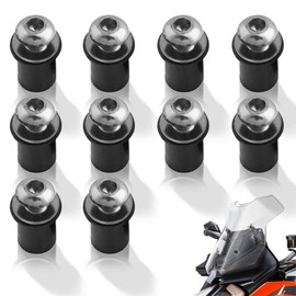 Bolt Screen Bolts Wellnut Windshield Screws Fix Cowl or Screen Red with Hex Wrench for Bike Kayak Motorcycle Black Windshield Washer Parts Maintenance Stand 5mm Set of 10 (SILVER)