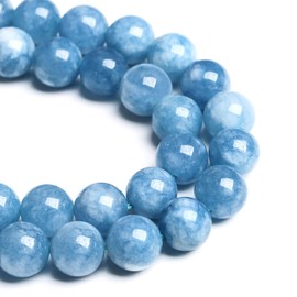 6MM 60PCS Blue Aquamarine Jade Loose Beads for Jewelry Making DIY Bracelet