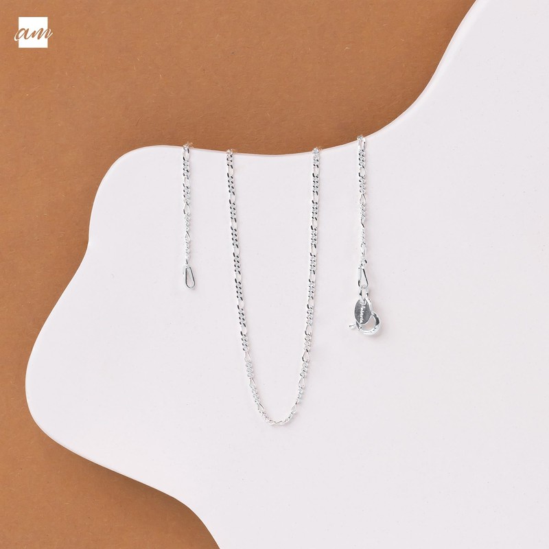 Amberta 925 Sterlingsilber Damen-Halskette - Figaro kette - 1.5 mm