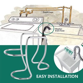 Washing Machine Drain Hose Holder,Heavy Duty Drain Hose Holder,Heavy Duty Drain Hose Holder, Stainless Steel Guide Clip Drain Hose Holder Clamp,Adjustable Dishwasher Hose Clamp