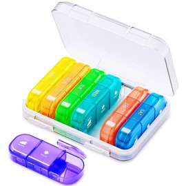 Weekly Pill Organizer 3 Times A Day, Portable 7 Day Pill Box Case with Large Separate Compartments to Hold Medication, Vitamins, Fish Oil and Supplements