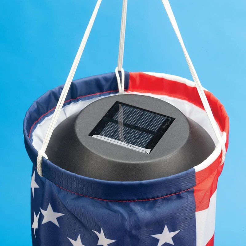 HOLIDAY PEAK Lighted Patriotic Windsock, Crafted with Durable Polyester and