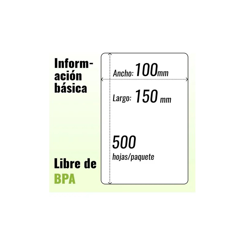 1000 Etiqueta Térmica Directa 4x6 Papel Adherible Blanco Para Impresora