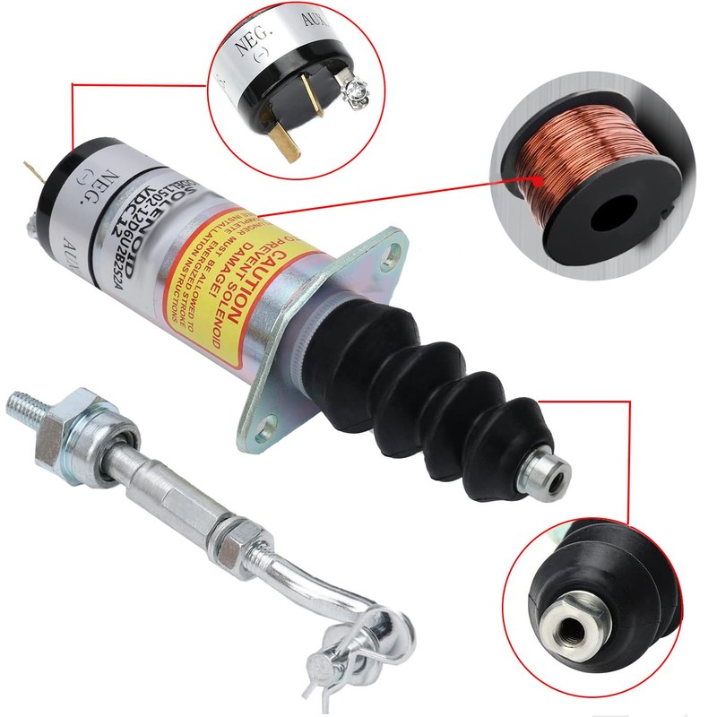 ZeeKee 1502 Series Fuel Shut off Solenoid Stop Solenoid 1502-12D6U2B2S2A