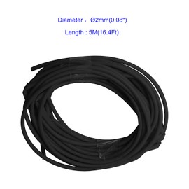 Aoje-Link 2mm ID Black Heat Shrink Tubing Shrinkable Tube 5M(16.4Ft) 1pcs
