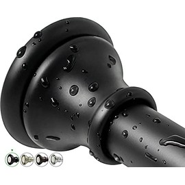 Black Shower Curtain Rods, 43-72 Inches, Rust Resistance, Adjustable Tension Rod with Durable Spring, No Drilling, Use for Bathroom, Bedroom, Kitchen, Balcony, Home