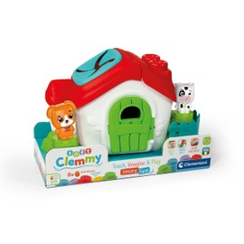 Clementoni 17767 Animals Sensory, Clemmy Soft Blocks for 6 Months, Building Bricks Washable, Construction Kids, Early Development & Activity Toys, Made in Italy, Farm Touch and Learn New, Medium